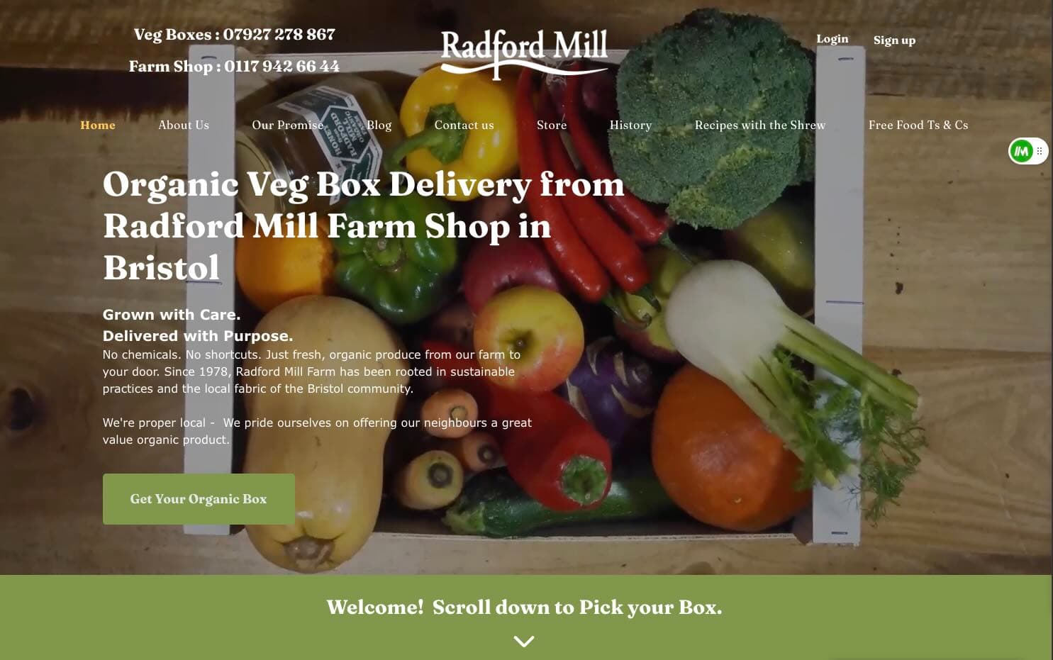 Radford Mill Farm Shop - Organic Veg Box Delivery